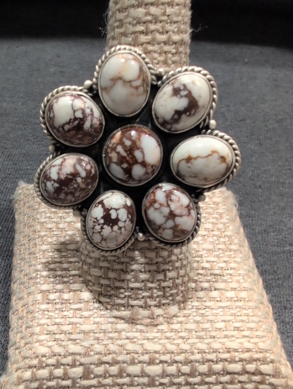 Sterling Silver Wild Horse Flower Ring